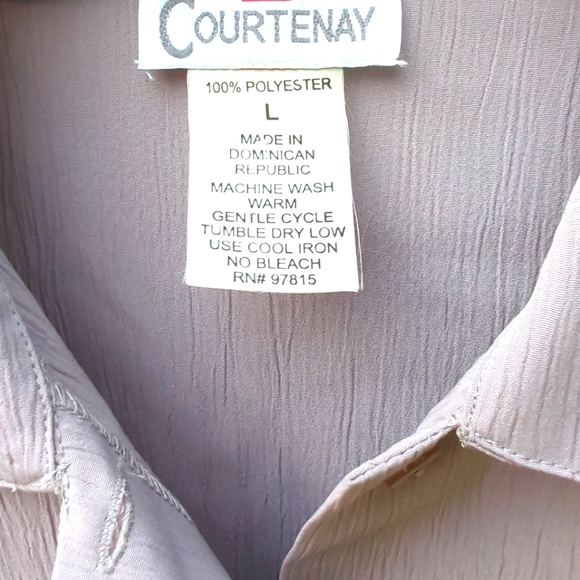 Courtenay Vintage 90s Lilac Button Down Collared Shirt Long Sleeve Blouse Pocket - Picture 4 of 8